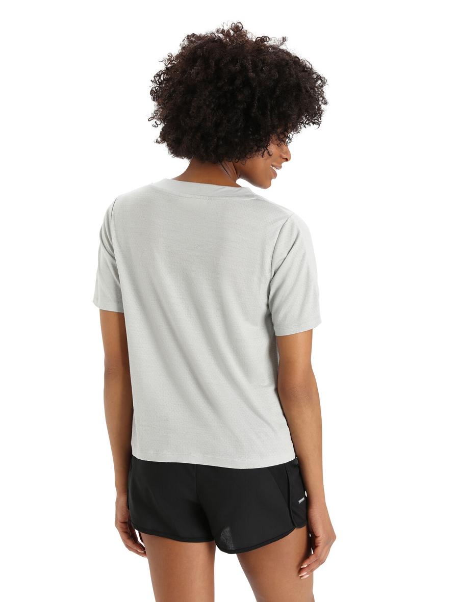 T Shirts Icebreaker ZoneKnit™ Merino Corta Sleeve Boxy Femme Beige | FR 1587GSOL